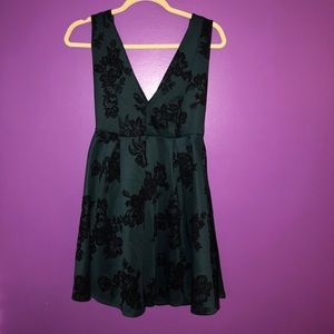 Low Neck Green Dress